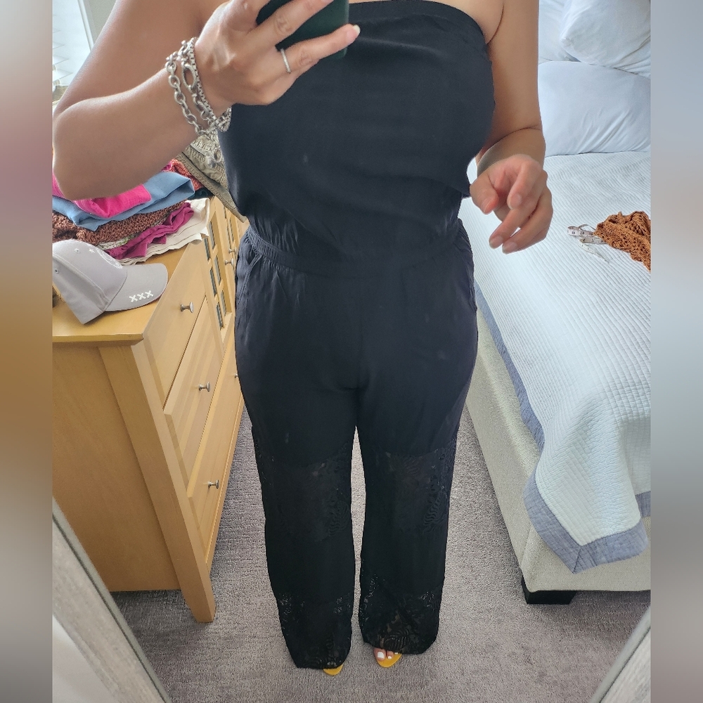 Becca Black Strapless Romper